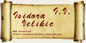 Isidora Velikić vizit kartica